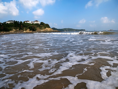 舟山朱家尖南沙景区度假村海浪