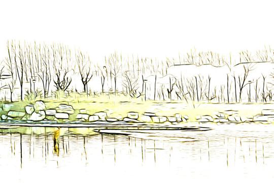 抽象風(fēng)景裝飾畫