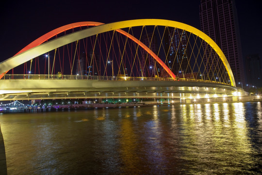 大沽桥夜景 天津城市建筑