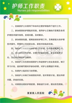 护师工作职责制度牌