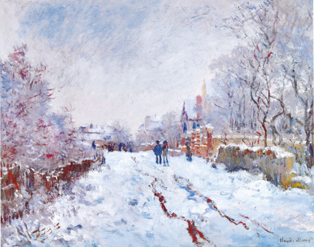 風(fēng)景油畫 冰雪小鎮(zhèn)