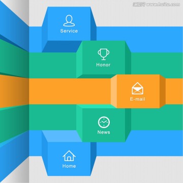 立体横向导航素材