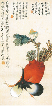 花鸟国画 菜蔬蝈蝈