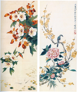 花鸟国画 四季花鸟