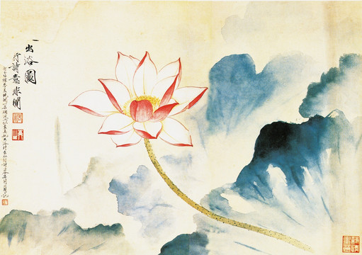 花鳥國畫 出浴圖