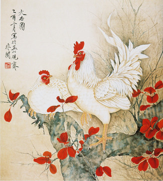 花鳥國畫 大吉圖