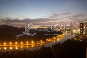 深圳河夜景