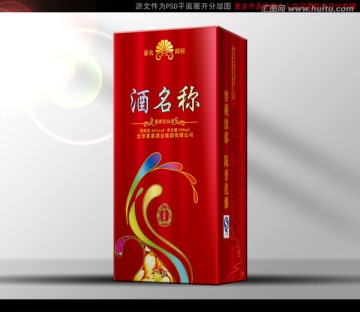 酒包裝 平面分層圖