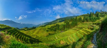 宽幅梯田拼接风景