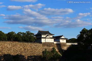 日本大阪城城墙城楼