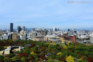 日本大阪城市俯瞰全景