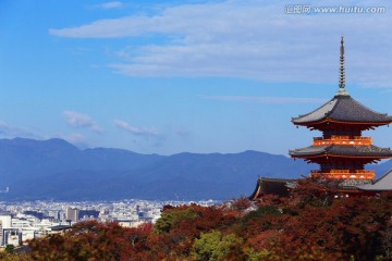 清水寺三重塔京都俯瞰