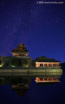 故宫角楼星空夜景