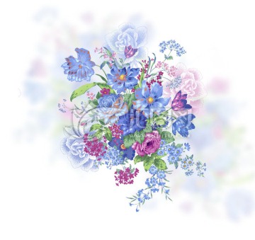 花团锦簇 蓝花