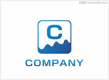 矢量蓝色C字母logo出售