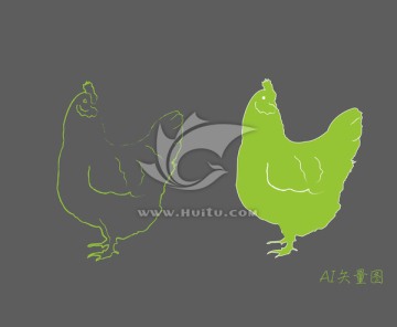 母雞線稿