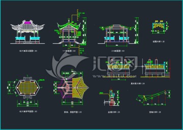長(zhǎng)六角亭施工圖