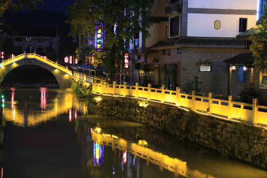 城市夜景 小桥流水