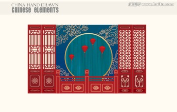 中式門窗屏風