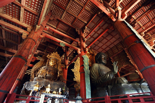 日本奈良东大寺殿内大佛