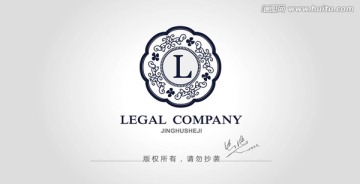 花卉logo 字母L標(biāo)志