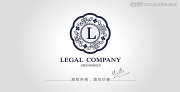 花卉logo 字母L标志