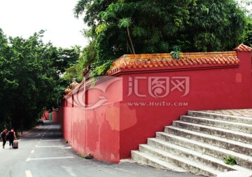 红墙 寺庙 海口五公祠