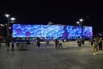 水立方夜景