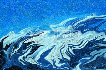 抽象海浪 藍(lán)色火焰