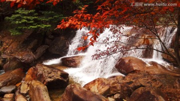 天目大峡谷 瀑布红叶