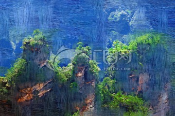 電腦油畫 張家界風(fēng)光