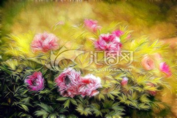 花卉裝飾畫 牡丹
