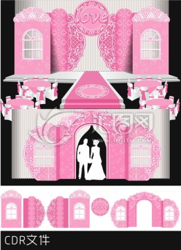 欧式浪漫粉色公主主题婚礼设计