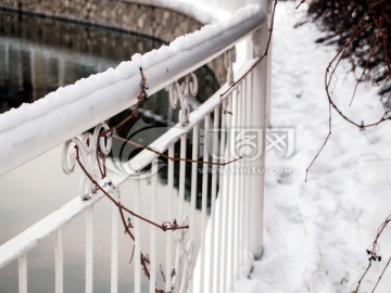 雪景 栏杆