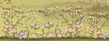 花鳥圖 花鳥壁畫 手繪花鳥