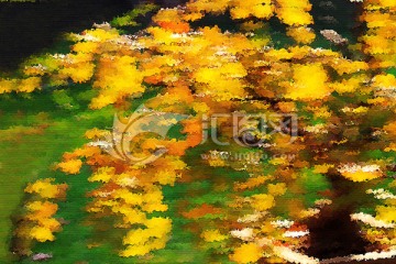 黄金树抽象油画