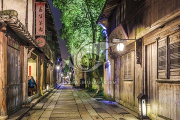 乌镇老街夜景