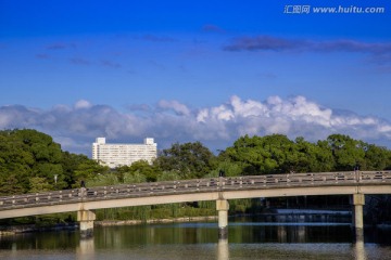 国外风景区的桥