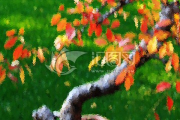 吉祥樹(shù)抽象油畫(huà)