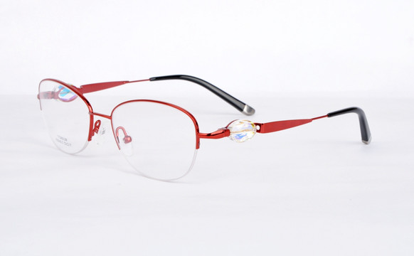 红色眼镜 水晶装饰眼镜
