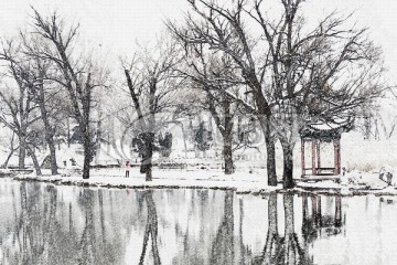 抽象風(fēng)景畫 公園風(fēng)景