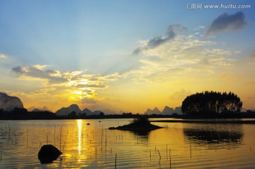 云彩彩霞 湖泊风景