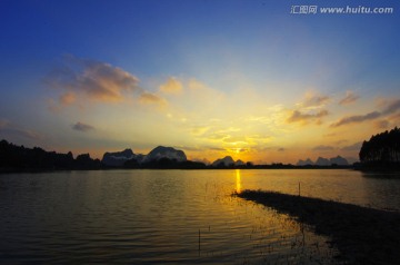 云彩彩霞 湖泊风景