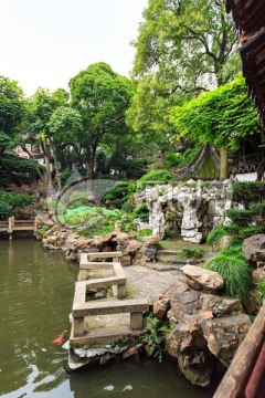 上海豫园大假山荷花池水景