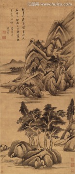石田詩意山水圖
