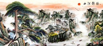 繡錦河山壁畫