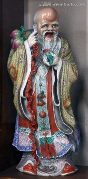 乔家大院瓷塑寿星像