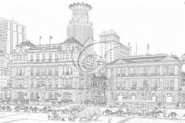 外灘老建筑線描（未分層）