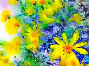 鮮花水彩畫 裝飾畫
