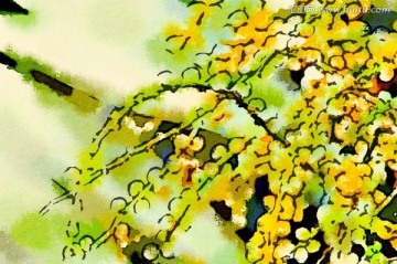 花卉水彩底纹